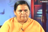 Uma Bharti, BJP Leader, bjp leader uma bharti refuses to comment on reports of her resignation, Uma bharti