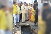 drainage, inspection, babu catches municipal officials in tirupati, Raina