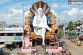Saibaba statue, Machilipatnam, biggest sai baba statue installed in machilipatnam, Saibaba
