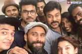 Chiranjeevi, Ram Charan, chiranjeevi takes stopover at dhruva set, Dhruva