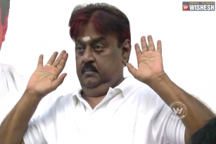 Damp squib Yoga day by DMDK leader Vijayakanth