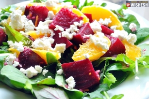 Healthy beetroot, feta and orange salad