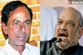 KCR news, KCR latest, kcr is keen on joining hands with bjp says amit shah, Joining hands