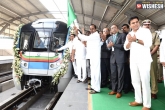 Hyderabad Metro, JBS-MGBS metro stretch inaugurated, kcr flags off jbs mgbs metro stretch, Inaugurated