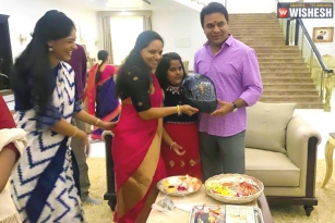 TRS MP Kavitha Ties Rakhi To Brother KTR, Gifts Him A Helmet