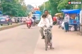 Shobhram cycling feet, Shobhram cycling feet, madhya pradesh man cycles for 105 km for his son s examination, Madhya pradesh man
