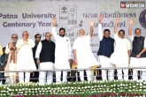 Bihar Chief Minister, Patna Univ Centenary Celebrations, modi shares the stage with bihar cm nitish kumar at patna univ, Bihar chief minister