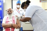 Narendra Modi news, Narendra Modi breaking news, narendra modi takes the first dose of coronavirus vaccine, Vaccination drive