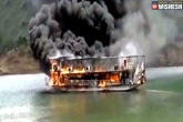 Papikondalu Tourist boat new, Papikondalu Tourist boat fire, fire mishap in papikondalu tourist boat, Boat
