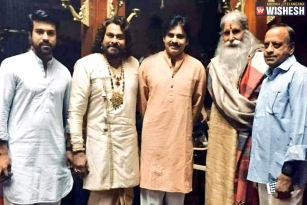 Pawan Kalyan, Ram Charan On The Sets Of &#039;Sye Raa&#039;