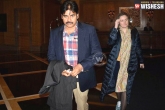 Pawan Kalyan, visit the USA, pawan kalyan seen with his wife at boston airport, Jama