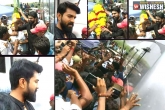 Sukumar, Ram Charan, mega power star mobbed by fans in rajahmundry, Rajahmundry