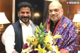 Revanth Reddy updates, Telangana dues, revanth reddy asks amit shah for dues in telangana, Amit