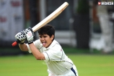 cricket news, tendulkar son arjun, tendulkar s son arjun scores 106 off 156 balls, Trophy