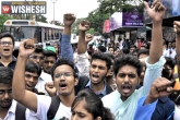 protest, student, students demand foot over bridge protest against ghmc, Foot over bridge