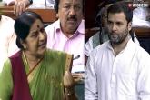 Parliament, Kharge, ask your mom about her cheating sushma says rahul, Cheating
