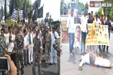 Vijayawada, Pratyekahoda Bharosa Sabha, tdp activists protest against rahul gandhi in vijayawada guntur, Pratyekahoda bharosa sabha