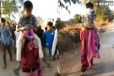 MP woman video, MP woman video goes viral, mp woman forced to carry a boy on her shoulders for leaving her husband, Husband