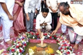 50, 793 Houses foundation, ys jagan lays foundation stone for 50 793 houses, Foundation stone