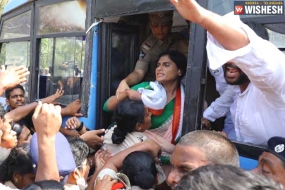 YS Sharmila arrested while ‘Chalo Secretariat’ Protest