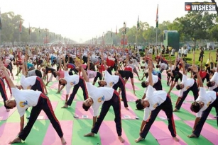 Yoga Day rehearsal at Rajpath