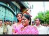 Gandhi statue, YSRCP, ysrc activists sit for protest at ap assembly, Jayalakshmi