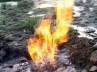 fire in katri, fire in katri, fire in water bizzare incident at dhanbad, Flames