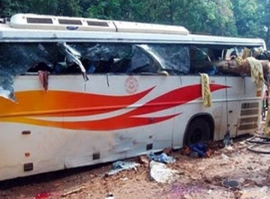 30 injured as RTC bus turns upside down