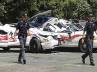 crush, Orleans county sheriff, man crushes police cruisers with tractor, Tractor