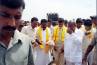 TDP, Krishna District, babu relaxes not with pain but for fervent appeals, Leg pain