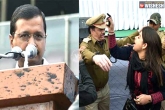 Delhi news, ink attack, woman attacks kejriwal with ink, Ink attack