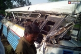nalgonda bus accident deaths, nalgonda bus accident deaths, 18 killed 15 injured in bus lorry accident in nalgonda, Bus accident