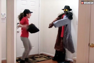 Prank: Scary coat threatens