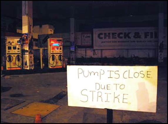 Petrol stations, a complete shut
