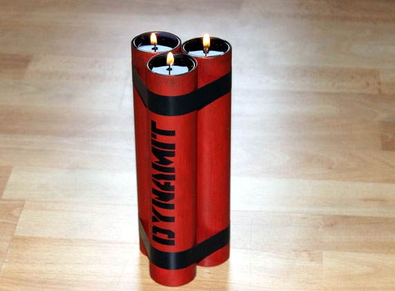 DIY Wishesh: Dynamite candle holders