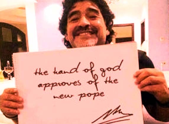 Diego Maradona 'Hand of God' brings Argentina Pope...
