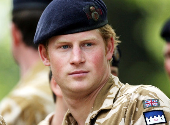 Soldiers "support Prince Harry with a naked salute"