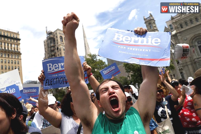 Sanders loyalists took to the street against Clinton’s nomination