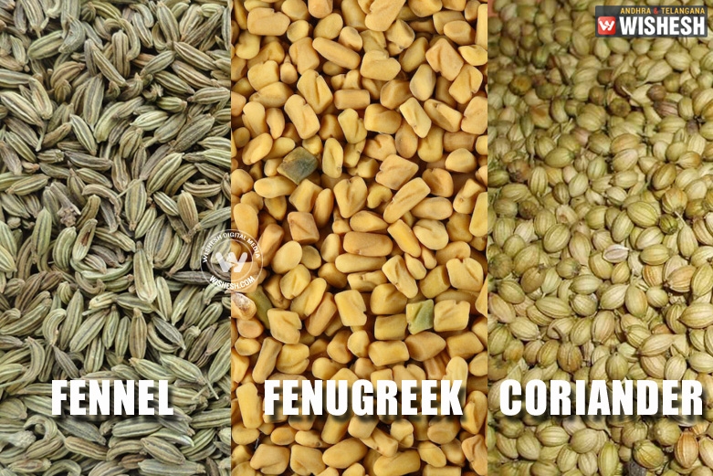 Fennel, Fenugreek and Coriander, healthy and tasty