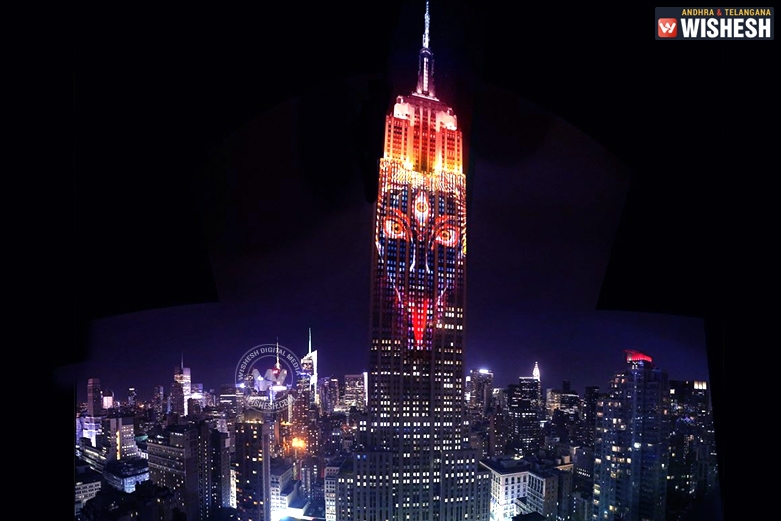 Maa Kali, projected in the Empire state building as part of filmmaker Louie Psihoyos’s show ‘Projecting Change’