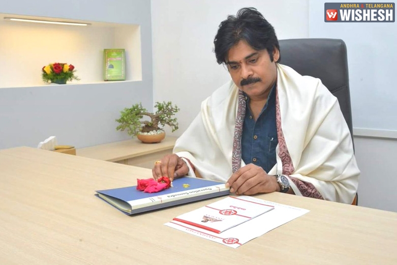 Pawan Steps Into New Janasena Office