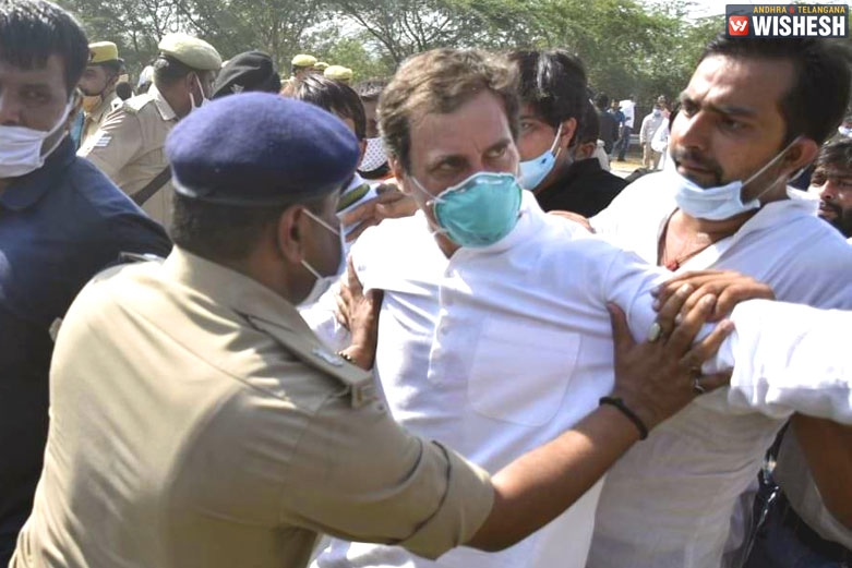 Rahul Gandhi detained when he is on his way to meet Hathras rape victim's family
