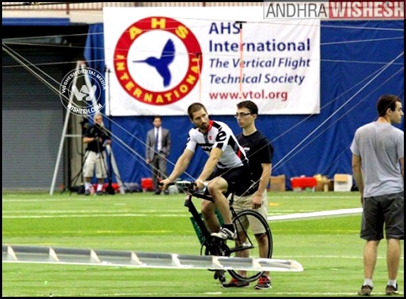 Human powered flying machine gets high!