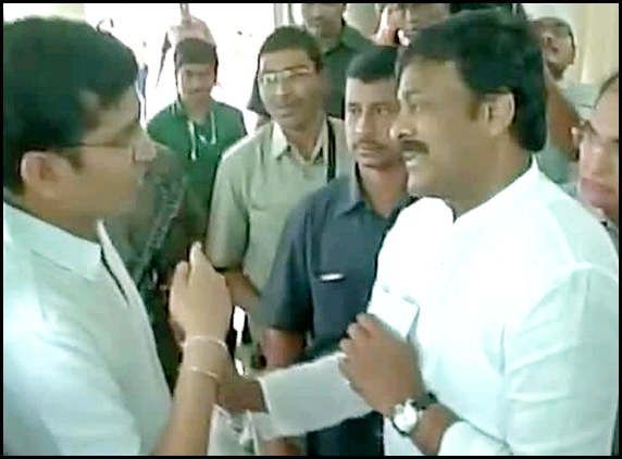 Chiranjeevi questioned by common man